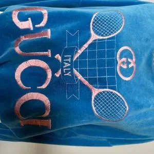 GUCCI ピンク テニスラケット スウェット Gucci Tennis Racket Embroidered Sweatshirts White | MSRP